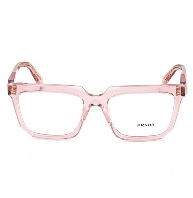 PRADA SYMBOLE PRA19V Crystal Pink Triangle Logo Eyeglass Optical