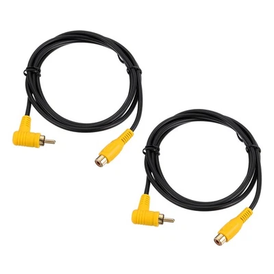 2 câbles RCA pour audio vidéo, 1 mâle coudé vers 1 femelle, 5 pieds - Photo 1/4