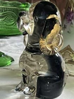 Vintage Murano? Art Glass Hound Dog Figurine Gold Aventurine