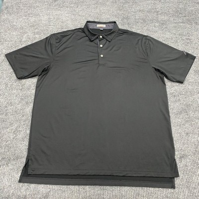 Peter Millar Polo Shirt Mens XL Solid Black Summer Comfort Golf Performance