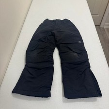 Lands End Squall Black Insulated Snow Pants Reinforced Knee Zippered Cuff