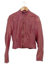 ROCCOBAROCCO Lederjacke Damen Rot Gr. 36/S Elegant Vintage Klassisch