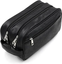 Sumnacon Toiletry Bags, Unisex PU Leather Waterproof Travel Toiletry Bag Organiz