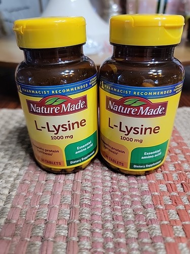 2 Stück - Natur hergestellt L-Lysin 1000 mg essentielle Aminosäuren 120 Tabletten Ablaufdatum 8/2028