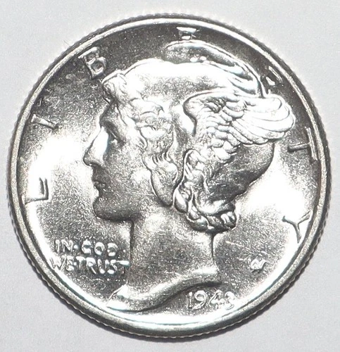 1943 Mercury Dime BU BRILLIANT UNCIRCULATED (K207)