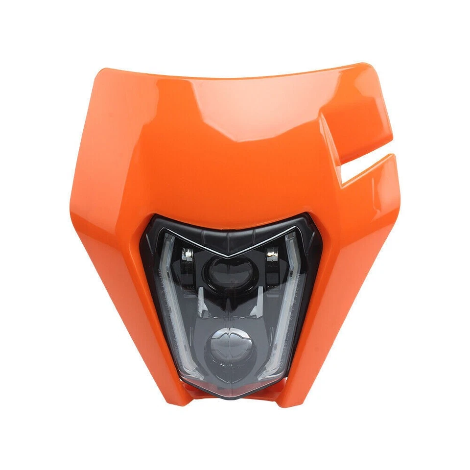 For KTM SMC-R 690 EXC XCW 350 450 500 LED Headlight with Orange Mask Turn Signal - Image 2 of 4