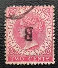 GB.SIAM. BANGKOK. 2C. ROSE WITH INVERTED OVERPRINT USED. FORGERY? SOLD "AS IS".