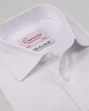 Men's Formal White Herringbone Shirt