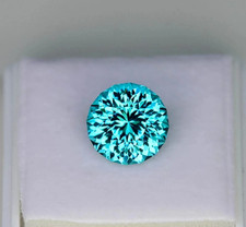6.38 Ct Certified Natural Neon Blue Paraiba Tourmaline Loose Round Cut Gemstone