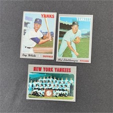 (3) 1970 Topps New York Yankees Roy White #373 Mel Stottlemyre #100 Team #399