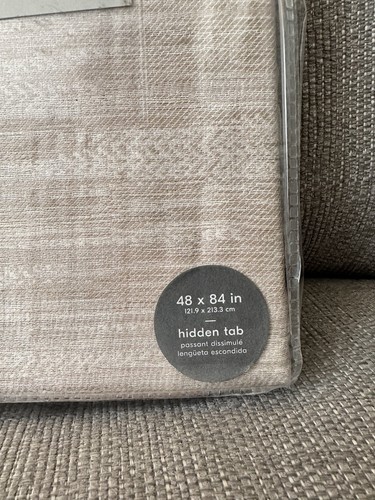 West Elm Striated TENCEL Curtain Neutral Beige Hidden Tab 48” X 84” Single - Picture 2 of 4