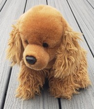 Toys R Us Realistic Cocker Spaniel Dog Plush 2012 Puppy Fluffy Golden Brown