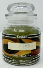 Yankee Candle EXOTIC PAPAYA Black Band Small Jar Housewarmer, 3.7oz RETIRED