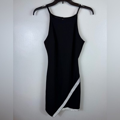 BCX Bodycon Party Dress Sleeveless Black Small Bling Sparkle Holiday New Year