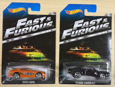 FAST & FURIOUS SET OF 2 CARS HOT WHEELS 1:64 FINAL SCENE CARS SUPRA & CHARGER