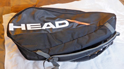 HEAD Tour Team Tennis Racquet Bag Black Orange Shoulder Strap