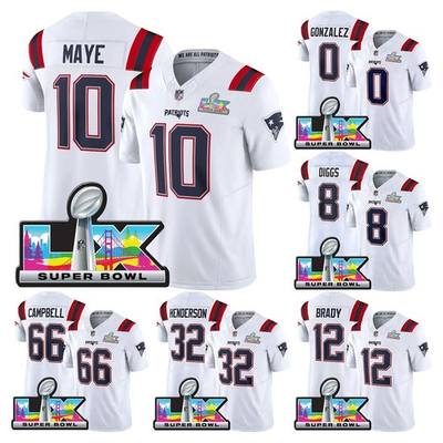#ad NWT Men#x27;s Patriots White 2026 Super Bowl LX Patch Stitched Jersey $29.99
