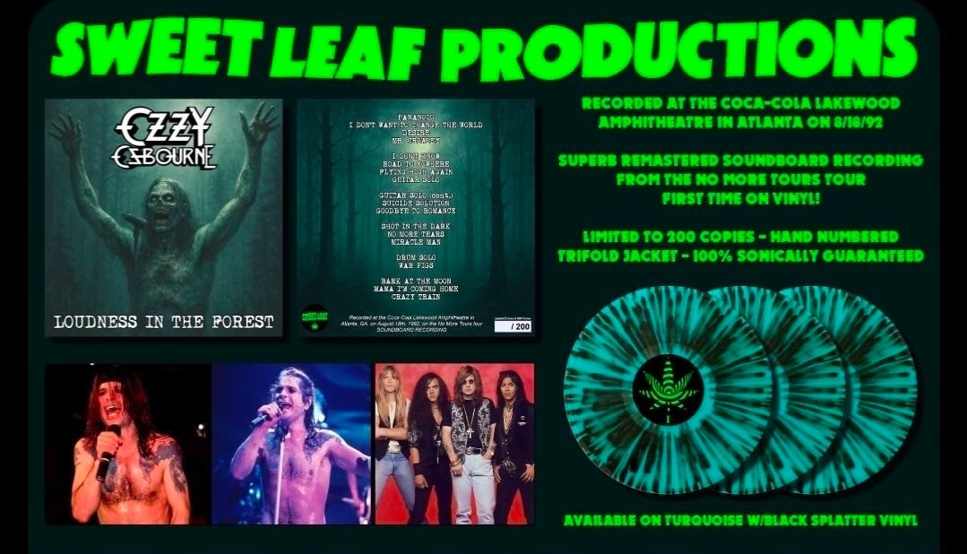 Ozzy Osbourne Loudness In The Forest 3 LP Splatter Vinyl Live 1992