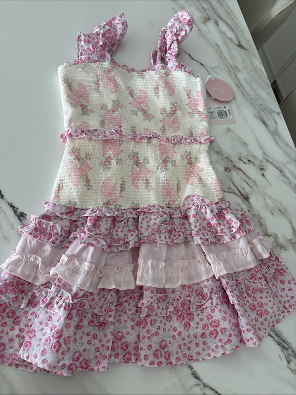 LoveShackFancy x Target  Girls' Evie Blooming Bows Smocked l Ruffle Dress 12