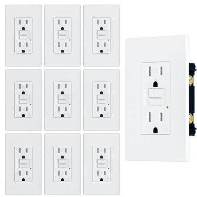 #ad #ad 10Pack Slim GFCI Outlet 15Amp UL Listed Self Test Tamper Resistant $79.99