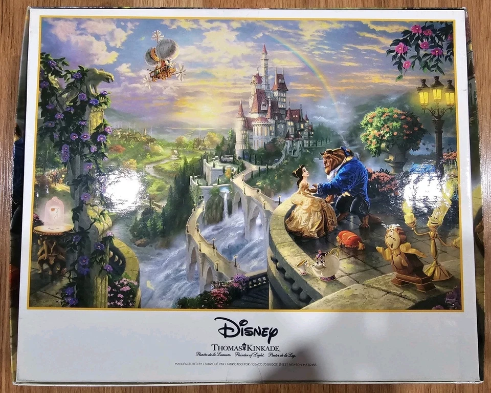 Disney Thomas Kinkade Beauty And The Beast Falling In Love 2000 Pc Puzzle NEW  - Image 2 of 3