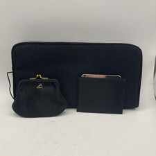 VTG MCM 40 s 50 s Koret Black Satin Evening Clutch Purse Coin Mirror Italy Gold