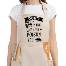 Funny Cooking Aprons for Women w/Pockets, Sarcastic Womens Aprons for Kitchen...