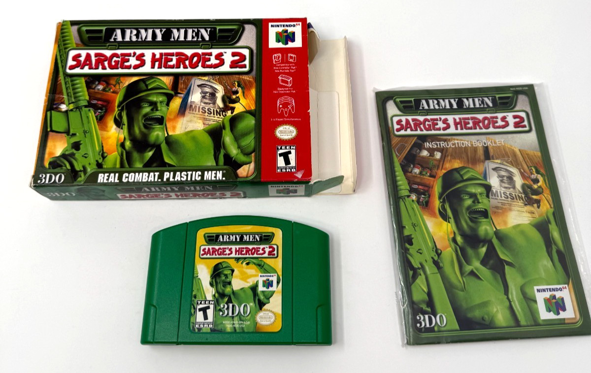 Army Men Sarge's Heroes 2 N64 CIB Excellent