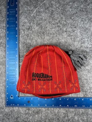 Swix Hat Beanie Mens One Size Red Noquemanon Ski Marathon Tassel Lined Winter