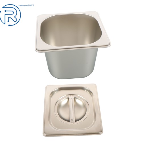 6Pcs Hotel Pans 1/6 Size 6" Deep With Lid Stainless Steel with Non-Stick Coating - Picture 9 of 15