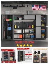 Garage Storage Cabinet System 6-Pcs Workshop Set Rolling Garage Cabinet Lockable