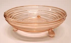 Anchor Hocking Three Footed Bowl Manhattan Ring Depression Glass Pink Candy Dish
