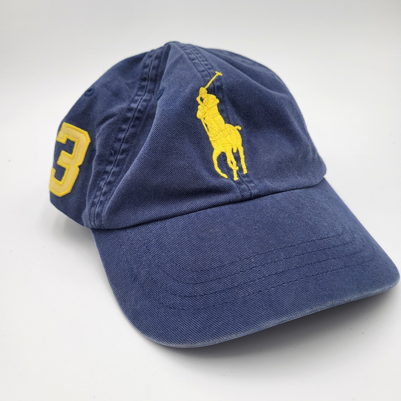 Cappello Vintage Polo Ralph Lauren Berretto Strapback Cotone Blu Big Pony #3 MCMLXVII