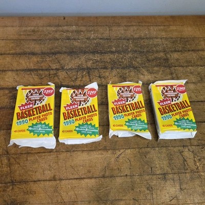 1990-91 FLEER BASKETBALL Jumbo Sealed FOUR (4) Packs 43 Cards Per Pack 172 Cards