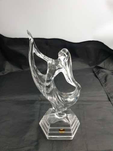 Royal Crystal Rock RCR Italy Clear Lead Crystal Art Deco Style Dancer Figurine - Picture 4 of 12
