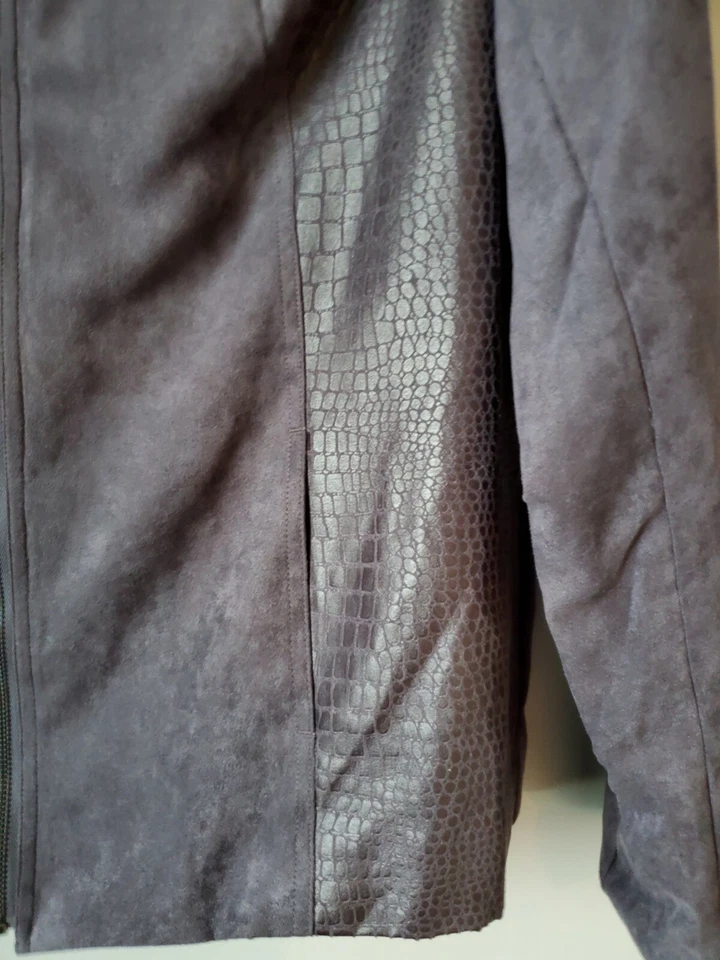 Chaqueta Blazer Mujer Studio Works Gris Talla 14 Cremallera Frontal, Ligera, Forrada Foto 2 de 4