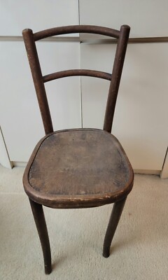 Antique Fischel Astra Bentwood Chair W/original Labels - Needs