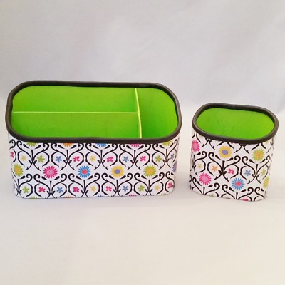 Pottery Barn PB Teen Girls Locker Organizer Set Makeup Pens Phone Floral Damask