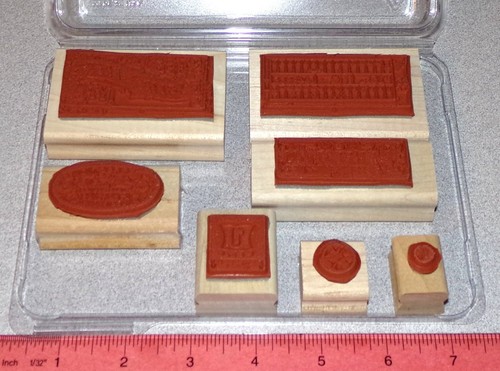 Vintage aussehende Blechschilder Gummistempel Set von Stampin Up in Perfektion gealtert - Bild 2 von 7