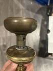 Vintage Brass 1921 Round Art Deco Dexter Crystal Glass Blooms Door Knob — photo 6