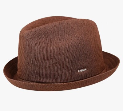 Brand New Kangol 6371BC Brown Tropic Player Fedora Size Small