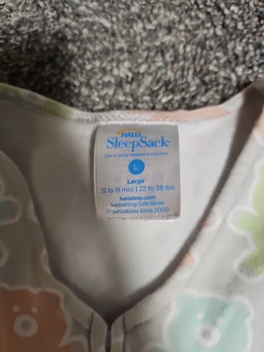 Halo Back Is Best Sleep Sac With Bears Size Large - Picture 2 of 3