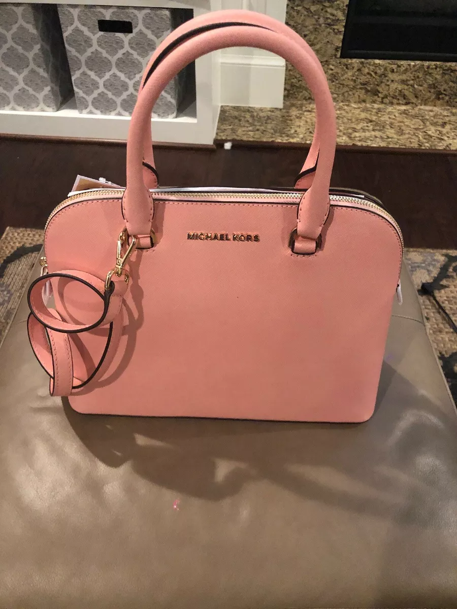 MICHAEL Michael Kors Pink Leather Cindy Dome Satchel Michael Kors