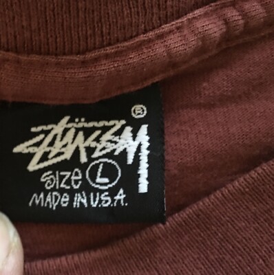 Vtg Stussy Big Ass Gear T-Shirt Maroon Single Stitch Large Vtg Stussy Big Ass Gear T-Shirt Maroon Single Stitch Large