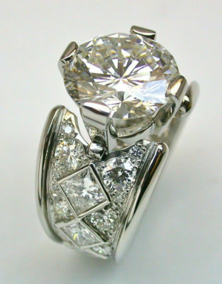 4Ct White Round CZ Fancy Engagement Wedding Ring Solid 925 Sterling Silver