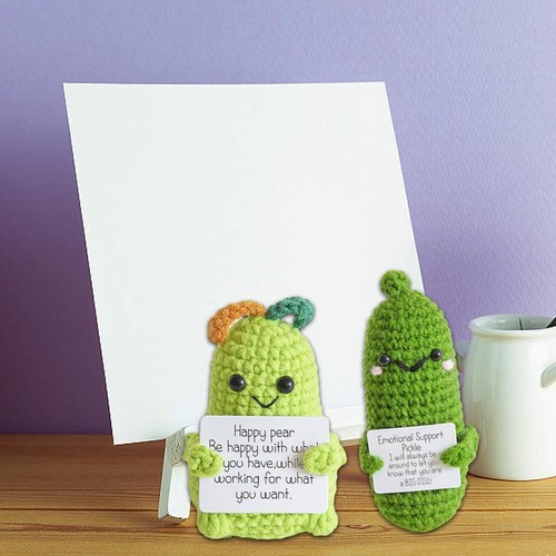 Yarn Fruit Crocheted Doll Knitting Pear Doll Room Decor R7S9 - Picture 6 of 16