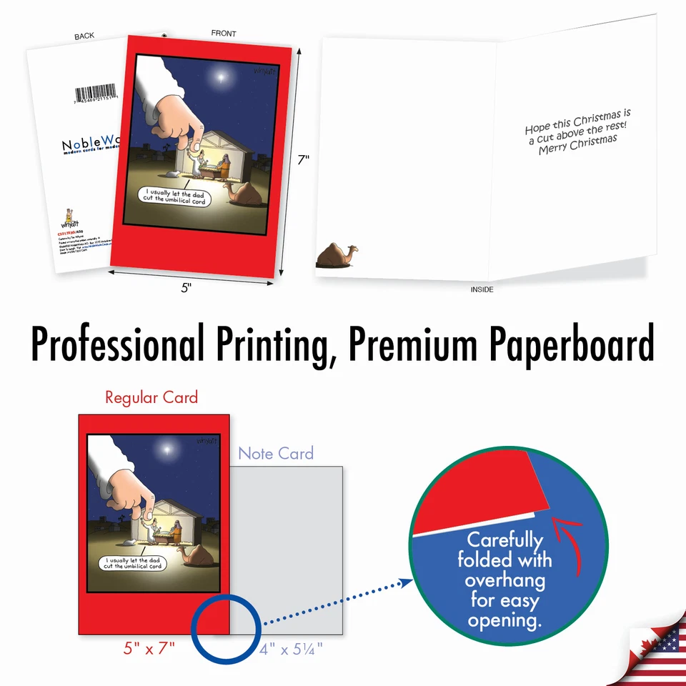 1 смешная рождественская открытка с конвертом — пуповина C5517XSG - Изображение 3 из 4