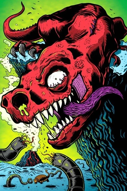 2008 Derek Deal Extinction Theory T-Rex 帆布艺术印刷带框海报 24 英寸 x 36 英寸 — 第 3/3 张图片