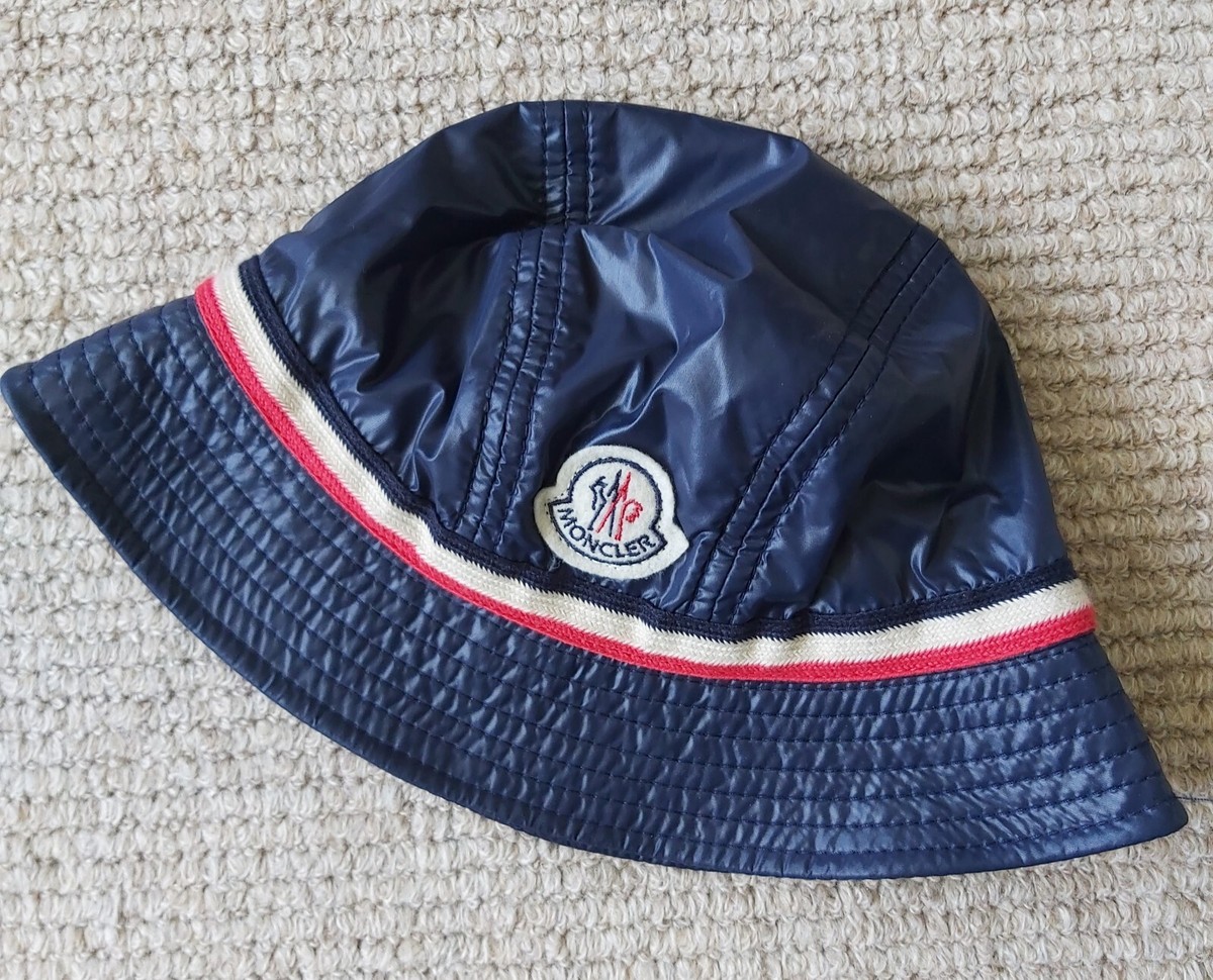 Genuine MONCLER Kids Child Size 53 BUCKET HAT Navy Summer