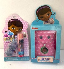 Doc McStuffins Cherry Lip Balm Hair Clips Charm Necklace Stud Earrings